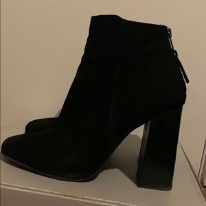 Black Ankle Booties with block heel.